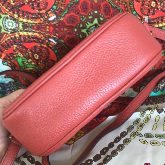 Brand New Michael Kors Genuine Leather Cinnamon Double Zippered Crossbody Purse - Picture 9 of 14